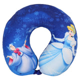 Memory Foam U Shape Neck Pillow For Travel Snow White Blue