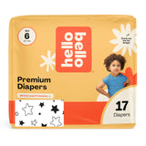 Hello Bello Diapers, Size 6 (35 lbs) Superstars, 17 Count of Premium Disposable Baby Diapers, Hypoallergenic with Soft, Cloth-Li