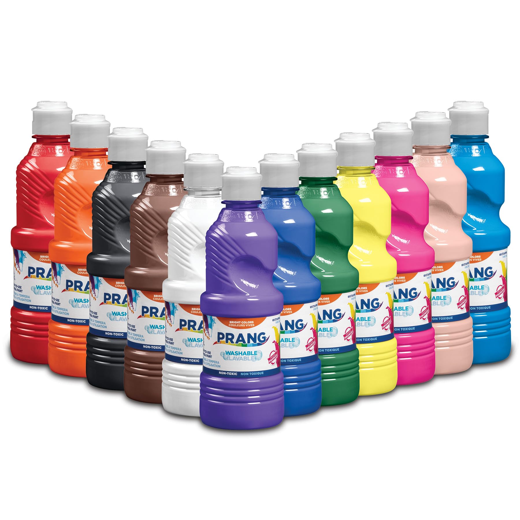 Prang Washable Tempera Paint, Colors May Vary, 12 Count (X10796), 16 Ounce (Pack Of 12)