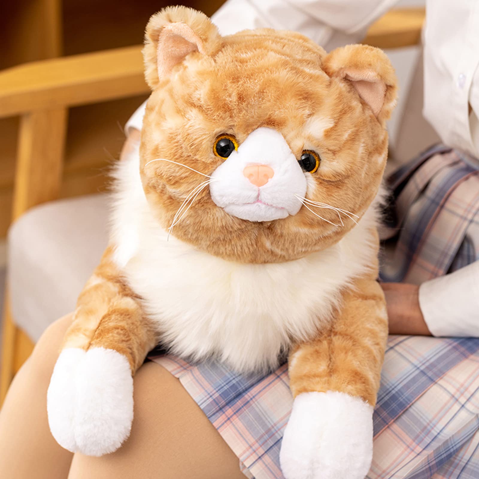 Cat Weighted Stuffed Animals, 3.9 lbs Weighted Cat Plush Toy Realistic Cat Weighted Plush Animals Pillow Cute Kitten Plushies To