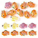 Elecrelive 10Pcs Colorful Fish Ceramic Beads Ocean Sea Animal Spacer Beads Tropical Fish Porcelain Charms 15x12x8mm for DIY Brac