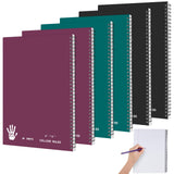 Lewtemi 6 Pcs Left Handed Spiral Notebook, Lefthanded One Subject Notebook, 8.5inch x 11inch, 50 Sheets, Collegeruled, Assorted Colo