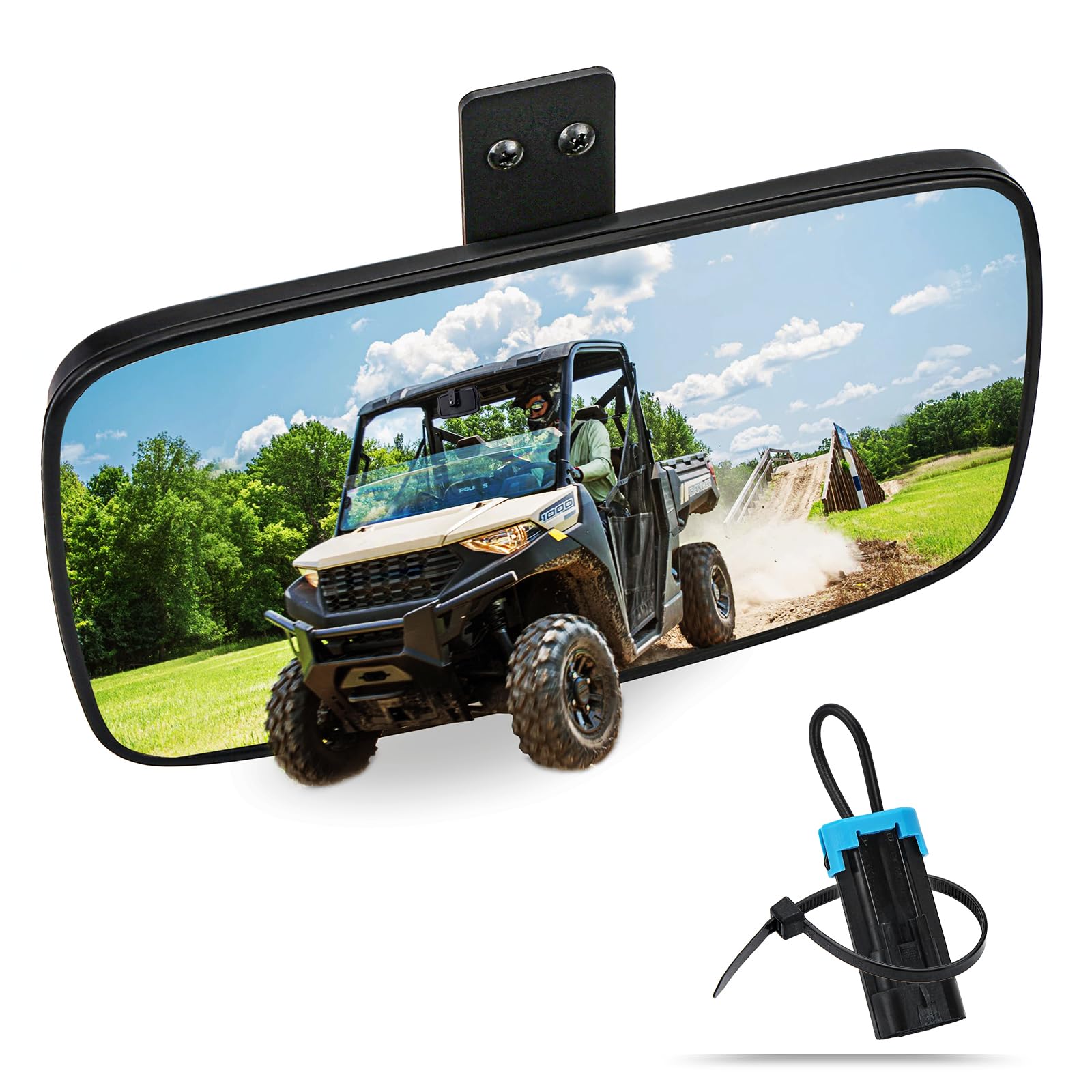 Ranger Rear View Mirror, Unigt Center Convex Rearview Mirrors Compatible With 2017-2023 Polaris Ranger 500 570 900 Xp 1000 Xp/Cr