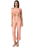 Toplot Co Ord Set For Women Solid Top And Bottom (Top-Pant-5138-Peach-M),Peach,,B0CGNR5WQ3