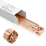 Tandefio 40 Sticks Brazing Rods Aws Bcup-4 7.5% Silver Solder Phos Copper Brazing Alloys Flat Welding Rods Industry 0.050x1/8x10