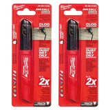 Milwaukee 48-22-3103 Inkzall Chisel Tip Multi Surface Jobsite Marker w/ Water, Oil, and Dust Resistance (2 Pack)