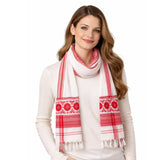 Traditional Red & White Cotton Gamosa Gamcha For Men & Women | Assamese Angavastram Scarf | Soft, Lightweight & Absorbent | Ethn
