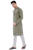 Divisive Men'S Sequince Embroidered Cotton Blend Only Slim Fit Kurta (Dkrt675_S_Olive)