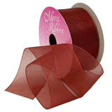 Morex Ribbon Sheer Organza Ribbon, 1.5 inch by 25 Yards, Cinnamon, 91809/25-233