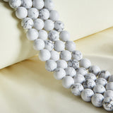 60pcs 6mm Natural Howlite Beads Gemstone Beads Round Loose Beads for Jewelry Making