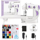 Magicfly Mini Sewing Machine with Extension Table, Dual Speed Portable Sewing Machine for Beginners with Light, Sewing Kit for H