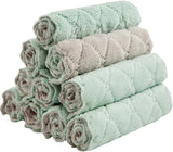 10 Pack Kitchen Cloth, Microfiber Dish Towels Washcloths, Super Absorbent Coral Velvet Dishtowels, Premium Cleaning Cloths,Non-S