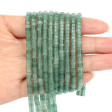 HAAMIIQII 2x4mm Natural Green Aventurine Heishi Spacer Beads 150Pcs Flat Disc Stone Semi Precious Gemstone Loose Beads for Jewel