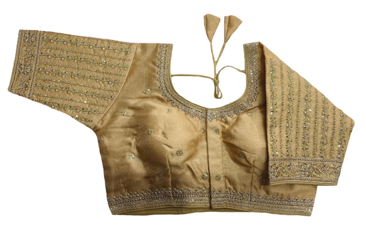 Vihu Fashion Women's Readymade Blouse Embroidery Multi Coding Gold Thread Indian Ethnic Designer Stitched Women's Readymade Sare