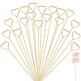 20Pcs Flower Card Holder Stick, Metal Floral Picks Gold Gift Card Holder, Number Holders Photo Clips Note Picture Display Picks 