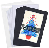 Acid Free 5 Pack 5x7 Pre-Cut Mat Board Show Kit for 4x6 Photos, Prints or Artworks, 5 Core Bevel Cut Matts and 5 Backing Boards 
