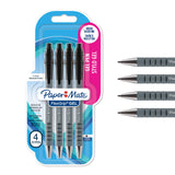 Paper Mate FlexGrip Gel Pens | Medium Point (0.7 mm) | Black Ink | 4 Count