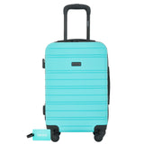 Kensie 22 Peonies Hardside CarryOn Luggage With Id Tag, Pool Blue, 22Inch, 22 Peonies Hardside CarryOn Luggage With Id Tag