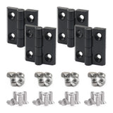 BLCCLOY 4Pcs 1010 Hinge 10 Series Extrusion Profiles Pivot Hinges 1 x 1 Aluminum Extru Slot Door Hinge with Nut for 1 Inch x 1 I