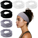 HSEM Headbands for Women, Wide Elastic Head Bands, Non-Slip Thick Hair Bands, Sports Stretchy Sweat Bands, Large Knotted Soft He
