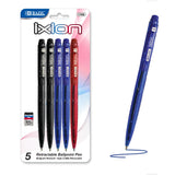 BAZIC B330 Assorted Color Retractable Pen (5/Pack)