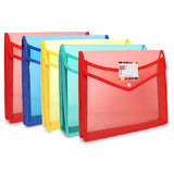 Document Storage Organizer, A4 Size, Set of 5, Transparent Plastic Bags with Snap Buttons (2)