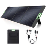 200W Portable Solar Panel, 23.5% High Efficiency ETFE Foldable Solar Charger for Power Station, IP65 Waterproof w/ 4 Kickstands,