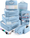 Veken 8 Set Packing Cubes For Travel Essentials, Suitcase Organizer Bags In 4 Sizes, CarryOn Luggage Accessories With Large Lau