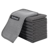 KinHwa Dish Cloths 9 Pack Microfiber Dish Towels with Scrub Side 7inch