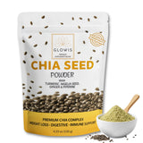 GLOWIS Organic Chia Seed Powder - 5-in-1 Superfood Blend with Turmeric, Ginger, Nigella & Black Pepper | Fiber, Protein & Digest