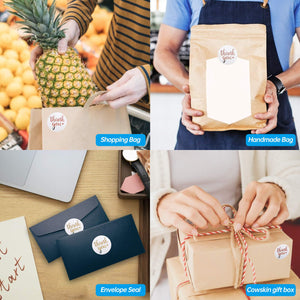 1.5 Inch Thank You Stickers Roll, 500 Pcs Rose Gold Thank You Stickers Lables for Baking Packaging,Envelope Seals, Small Busines
