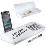 Desktop Whiteboard Glass Dry Erase White Board Desk Computer Buddy Home Office & Studying Essentials Desktop Pad with Pho