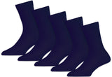 Rc. Royal Class Boys & Girls Navy Blue Calf Length Solid School Socks (Pack Of 5 Pairs, Cotton)