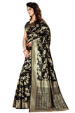 Sugathari Womens Banarasi Saree Pure Kanjivaram Silk Saree Soft New Ladies 2023 Design Wear Pattu Sarees Latest Cotton Party Sari Collections With Blouse Piece For Wedding Sadi (Sam Pari-37 Black)