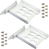 2pcs 2.5 to 3.5 Hard Drive Tray Holder for PCI SSD HDD Metal Mounting Bracket Adapter