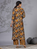 Gosriki Women'S Rayon Blend Straight Printed Kurta With Pant (Bbcom Yellow-Nw-Gs_Xl_Yellow_X-Large),Yellow,,B0CYGVZR4S