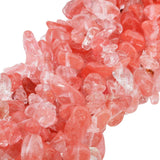 TUMBEELLUWA Polished Semi Precious Loose Beads for Jewelry Making, 5-8 mm Chips Tumbled Stones Beads 33 Strand, Cherry Quartz