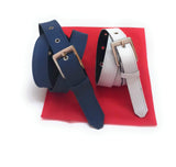 Generic Xxl Oversize White And Nevy Blue Womens Denim Belt Combo
