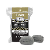 PAMI Steel Wool Scrubbers (Pack of 8) Steel Wool Cleaning Pads for Dirt, Grease & Grime Wool Scrubber Sponges for Kitchen & B