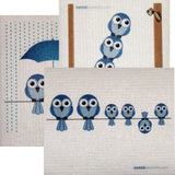 Mixed Blue Birds Set of 3 cloths (one of each design) Swedish Dishcloths | ECO Friendly Absorbent Cleaning Cloth | Reusable Clea
