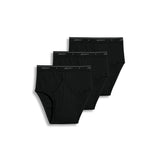 Jockey Mens Underwear Classic Low Rise Brief 3 Pack, Black, 36