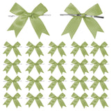 50 Counts Sage Green Twist Tie Bows 3.1 Pre-Tied Satin Ribbon Bow Decor Mini Twist Tie Bows for Gift Wrapping Treat Bags Cake Br