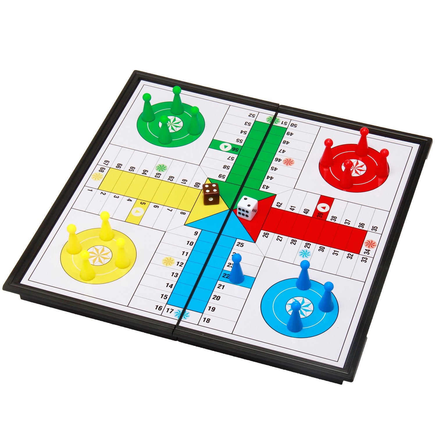 Amerous 10 Ludo Go Board Folding Travel Magnetic Ludo Set