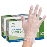 200 Pack] clear Powder Free Vinyl Disposable Plastic gloves Xlarge