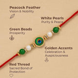 Shalinindia Premium Designer Green Peacock Rakhi For Brother Rakhi Thread, Rakhi Bracelet, Traditional Raksha Bandhan Gift For,Nylon,Multicolor