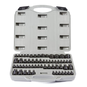 Torx Bit Socket Set (60 Piece Set - Torx And External Socket Set) 1/4 Drive - Torx Star Socket Bits & Female E Torx Sockets - 