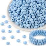 Kovict 300Pcs 12mm Silicone Lentil Beads, Silicone Spacer Beads for Necklace Bracelet Keychain Pens Craft(Pastel Blue)