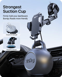 andobil Car Phone Holder (Bumpy Roads Friendly) Military-Grade Cell Phone Car Mount Ultimate Phone Holders for Your Car Dashboar