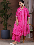 Libas Women'S Pure Cotton Kurta Set (390840R Pink 2Xl