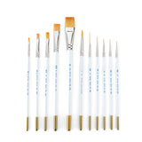 Royal Gold Royal & Langnickel 11pc Beginner Brush Set, Includes Shader, Angular, Filbert, Detail, Script, Liner, Deerfoot & Fa